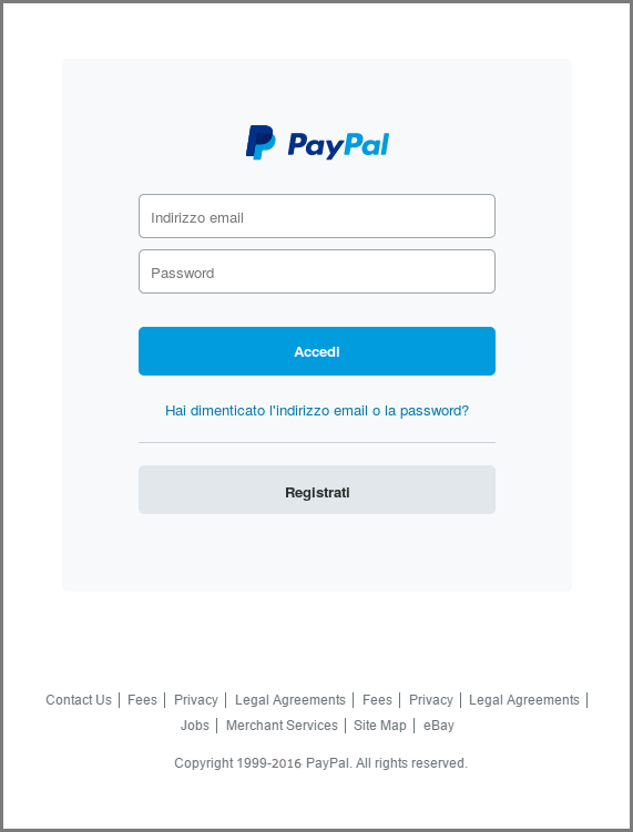 phishing paypal prima richiesta
